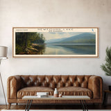 Newfound Lake New Hampshire Framed Canvas Print, Lake House Decor, Panoramic Wall Art, Travel Poster, Scenic Landscape Painting, Contemporary Art