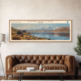 Overland Lake Nevada Framed Canvas Print, Lake House Decor, Panoramic Travel Poster, Scenic Landscape Painting, Living Room Decor