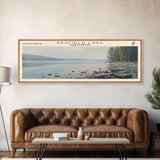 Pasfield Lake Framed Canvas Print, Lake House Decor, Panoramic Travel Poster, Landscape Painting, Modern Art