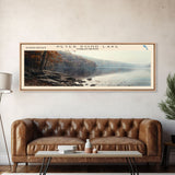 Peter Pond Lake Framed Canvas Print, Lake House Decor, Panoramic Wall Art, Travel Poster, Scenic Landscape Painting, Contemporary Art