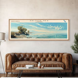 Salton Sea Framed Canvas Print, Lake House Decor, Panoramic Wall Art, Travel Poster, Unique Lake Painting, Modern Art