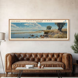 Shoshone Lake Wyoming Panoramic Framed Canvas Print, Lake House Decor, Wall Art, Travel Poster, Tranquil Landscape, Living Room Decor