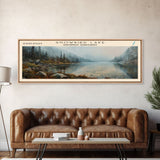 Snowbird Lake Wyoming Panoramic Framed Canvas Print, Lake House Decor, Wall Art, Travel Poster, Tranquil Landscape, Modern Art