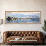 South Lake California Panoramic Framed Canvas Print, Lake House Decor, Wall Art, Travel Poster, Serene Landscape, Modern Art