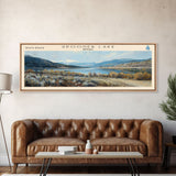 Spooner Lake Nevada Panoramic Framed Canvas Print, Lake House Decor, Wall Art, Travel Poster, Serene Lake Painting, Modern Art