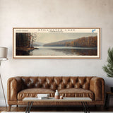 Stillwater Lake Pennsylvania Panoramic Framed Canvas Print, Lake House Decor, Wall Art, Travel Poster, Serene Lake Painting, Living Room Decor