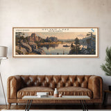 Sylvan Lake South Dakota Panoramic Wall Art, Framed Canvas Print, Lake House Decor, Travel Poster, Scenic Lake Scene, Living Room Decor