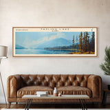 Tazlina Lake Panoramic Wall Art, Framed Canvas Print, Lake House Decor, Travel Poster, Serene Landscape, Living Room Decor, Nature Painting