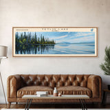 Tetlin Lake Alaska Panoramic Wall Art, Framed Canvas Print, Lake House Decor, Travel Poster, Serene Landscape, Living Room Decor, Nature Art