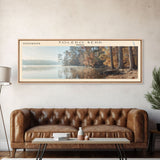 Toledo Bend Panoramic Wall Art, Framed Canvas Print, Lake House Decor, Travel Poster, Serene Landscape, Living Room Art