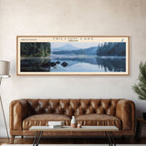 Trillium Lake Oregon Panoramic Wall Art, Framed Canvas Print, Lake House Decor, Travel Poster, Serene Landscape, Home Art