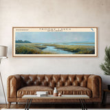 Trophy Lakes South Carolina Panoramic Wall Art, Framed Canvas Print, Lake House Decor, Travel Poster, Scenic Lake Scene, Living Room Art