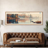 Trout Lake Canada Ontario Panoramic Wall Art, Framed Canvas Print, Lake House Decor, Travel Poster, Serene Landscape, Living Room Art