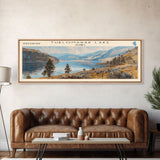 Tuklomarak Lake Panoramic Wall Art, Framed Canvas Print, Lake House Decor, Travel Poster, Serene Landscape, Living Room Decor