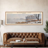 Wharton Lake Panoramic Wall Art, Framed Canvas Print, Lake House Decor, Travel Poster, Beautiful Lake Scene, Living Room Art