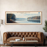 Worden Pond Rhode Island Panoramic Wall Art, Framed Canvas Print, Lake House Decor, Travel Poster, Beautiful Lake Scene, Living Room Decor