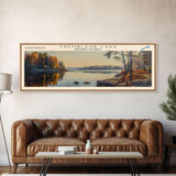 Trembleur Lake Panoramic Wall Art, Framed Canvas Print, Lake House Decor, Travel Poster, Scenic Lake Scene, Living Room Art