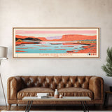 Flaming Gorge Reservoir Utah Framed Canvas Print, Panoramic Art, Midcentury Modern, Pop Art, Living Room Decor, Travel Poster, Nature Art, Wall Art