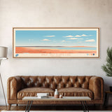 Great Salt Plains Lake Oklahoma Framed Canvas Print, Panoramic Art, Midcentury Modern, Pop Art, Bedroom Decor, Travel Poster, Lake House Art, Wall Art