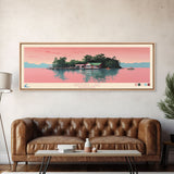 Grenada Lake Mississippi Framed Canvas Print, Panoramic Art, Midcentury Modern, Pop Art, Bedroom Decor, Travel Poster, Nature Art, Home Decor