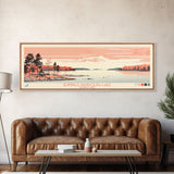 Jennings Randolph Lake Maryland Framed Canvas Print, Panoramic Wall Art, Midcentury Modern, Pop Art, Bedroom Art, Travel Poster, Lake House Art