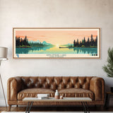 Kingsmere Lake Saskatchewan Framed Canvas Print, Panoramic Wall Art, Midcentury Modern, Pop Art, Bedroom Art, Travel Poster, Home Decor