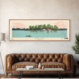 Kiser Lake Ohio Framed Canvas Print, Panoramic Art, Midcentury Modern, Pop Art, Living Room Wall Art, Travel Poster, Lake House Decor