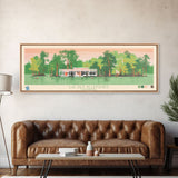 Lac des Allemands Louisiana Framed Canvas Print, Panoramic Art, Midcentury Modern, Pop Art, Living Room Wall Art, Travel Poster, Lake House Decor