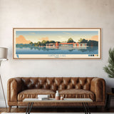 Lake Chippewa Framed Canvas Print, Panoramic Wall Art, Midcentury Modern, Pop Art, Bedroom Decor, Travel Poster, Living Room Art