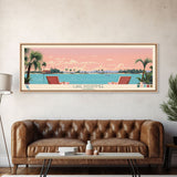 Lake Kissimmee Florida Framed Canvas Print, Panoramic Wall Art, Midcentury Modern, Pop Art, Living Room Decor, Travel Poster, Bedroom Art