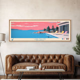 Lake Maloya New Mexico Framed Canvas Print, Panoramic Wall Art, Midcentury Modern, Pop Art, Bedroom Art, Travel Poster, Lake House Decor