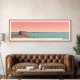 Lake McConaughy Nebraska Framed Canvas Print, Panoramic Wall Art, Midcentury Modern, Pop Art, Living Room Decor, Travel Poster