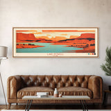 Lake Powell Utah Framed Canvas Print, Panoramic Wall Art, Midcentury Modern, Pop Art, Living Room Decor, Travel Poster, Lake House Art