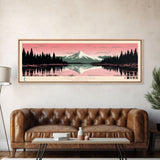 Lake Sammamish Washington Framed Canvas Print, Panoramic Wall Art, Midcentury Modern, Pop Art, Bedroom Art, Travel Poster, Lake House Decor