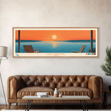 Lake Tawakoni Texas Framed Canvas Print, Panoramic Wall Art, Midcentury Modern, Pop Art, Bedroom Art, Travel Poster, Lake House Decor