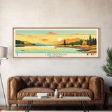 Lake Thompson South Dakota Framed Canvas Print, Panoramic Wall Art, Midcentury Modern, Pop Art, Bedroom Art, Travel Poster, Lake House Decor