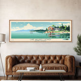 Lake William C. Bowen, South Carolina Panoramic Wall Art Framed Canvas Print, Midcentury Modern, Pop Art, Home Decor, Travel Poster, Bedroom Art