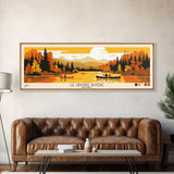 Le Grande Riviere, Quebec Panoramic Wall Art Framed Canvas Print, Midcentury Modern, Pop Art, Home Decor, Travel Poster, Living Room Art