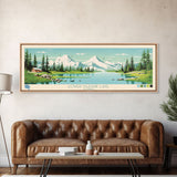 Lower Ugashik Lake, Alaska Panoramic Wall Art Framed Canvas Print, Midcentury Modern, Pop Art, Home Decor, Travel Poster, Bedroom Art