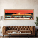 Manasquan Reservoir, New Jersey Panoramic Wall Art Framed Canvas Print, Midcentury Modern, Pop Art, Home Decor, Travel Poster, Living Room Art