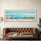 Mono Lake, California Framed Canvas Print, Panoramic Wall Art, Midcentury Modern, Pop Art, Home Decor, Travel Poster, Bedroom Art