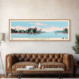 Monticello Reservoir, South Carolina Framed Canvas Print, Panoramic Wall Art, Midcentury Modern, Pop Art, Home Decor, Travel Poster, Bedroom Art