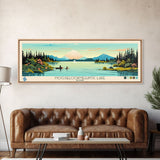 Mooselookmeguntic Lake, Maine Framed Canvas Print, Panoramic Wall Art, Midcentury Modern, Pop Art, Home Decor, Travel Poster, Living Room Art