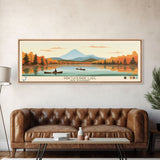 Pawtuckaway Lake, New Hampshire Framed Canvas Print, Panoramic Wall Art, Midcentury Modern, Pop Art, Home Decor, Travel Poster, Bedroom Art