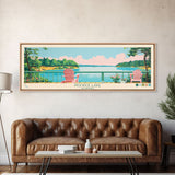 Pickwick Lake, Alabama Framed Canvas Print, Home Decor, Midcentury Modern Art, Panoramic Travel Poster, Wall Art, Pop Art