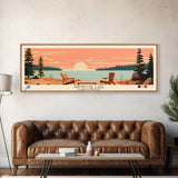 Primrose Lake, Saskatchewan Framed Canvas Print, Home Decor, Midcentury Modern, Panoramic Travel Poster, Pop Art, Wall Art