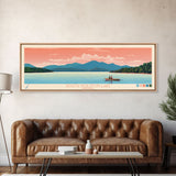 South Holston Lake, Virginia Framed Canvas Print, Lake House Art, Midcentury Modern Decor, Pop Art, Travel Poster, Living Room Wall Art