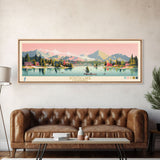 South Lake, California Framed Canvas Print, Lake House Decor, Midcentury Modern Art, Pop Art, Travel Poster, Bedroom Wall Art