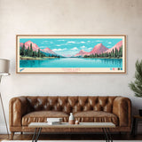 Tenaya Lake, California Framed Canvas Print, Lake House Decor, Midcentury Modern Art, Pop Art, Travel Poster, Living Room Wall Art