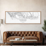 Panoramic Oceanside City Map, California Art, Map Print, Minimalist Wall Art, Canvas Art, Housewarming Gift, Street Map Art, Closing Gift